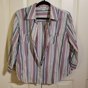 Van Heusen striped button down shirt.